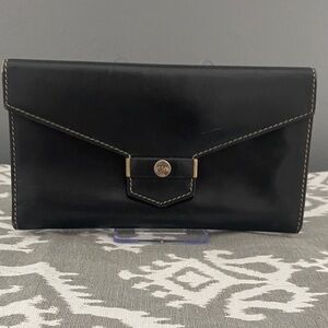 Christian Dior Black Leather Tri-Fold Wallet with COA